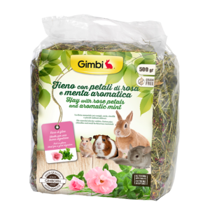 Fieni e erbette > GIMBI Fieno con petali di rosa e menta aromatica | GIMBORN