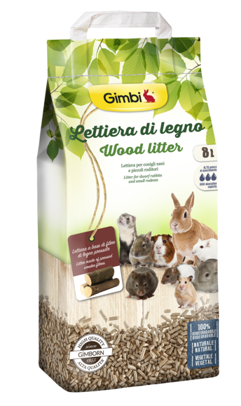 Lettiera > GIMBI Lettiera a base di fibre di legno pressate 8L | GIMBORN