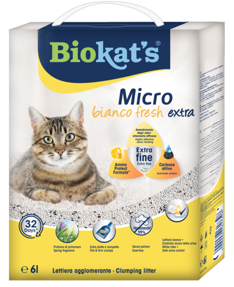 Lettiere agglomeranti > BIOKAT'S MICRO BIANCO FRESH EXTRA 6L | GIMBORN